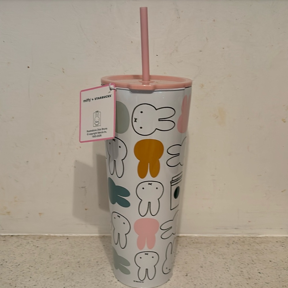 Miffy + Starbucks tumbler with straw NWT